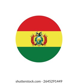 Bandera de Bolivia Vlag Knop, Ronde Bolivia vlag icoon, Bolivia vlag badge Vector