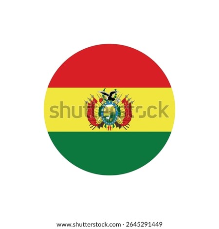 Bandera de Bolivia Flag Button, Round Bolivia flag icon, Bolivia flag badge Vector