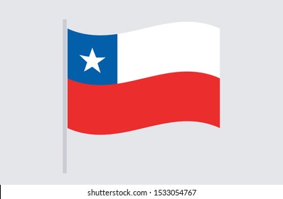 Bandera de Chile (Chile flag in spanish) vector illustration