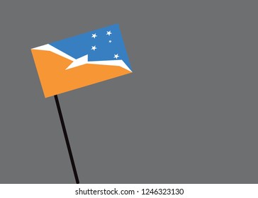 Bandera de la Provincia de Tierra del Fuego flag isolated on grey background