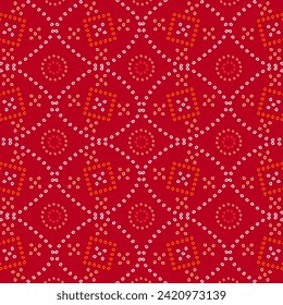 Bandhani Dot India Pattern in Red Color Background