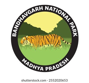 BANDHAVGARH NATIONAL PARK Madhya Pradesh Vector Logo Tiger Reserve