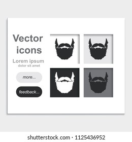 Bandholz style. Beard and mustache flat placed on web page template vector icon.