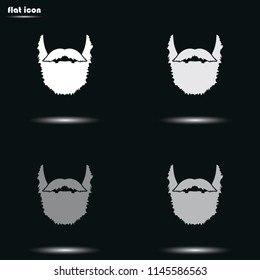 Bandholz style. Beard and mustache flat grayscale vector icon.