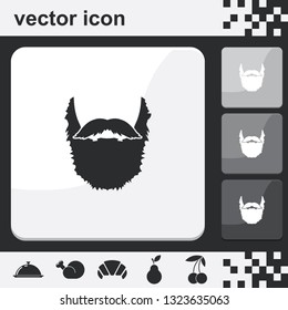 Bandholz style. Beard and mustache flat set of buttons vector icon.