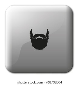 Bandholz style. Beard and mustache flat vector icon.