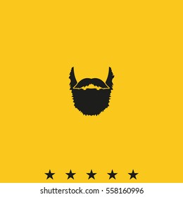 Bandholz style. Beard and mustache icon.