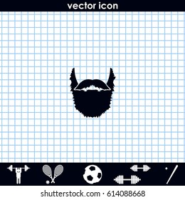 Bandholz style. Beard and mustache icon.