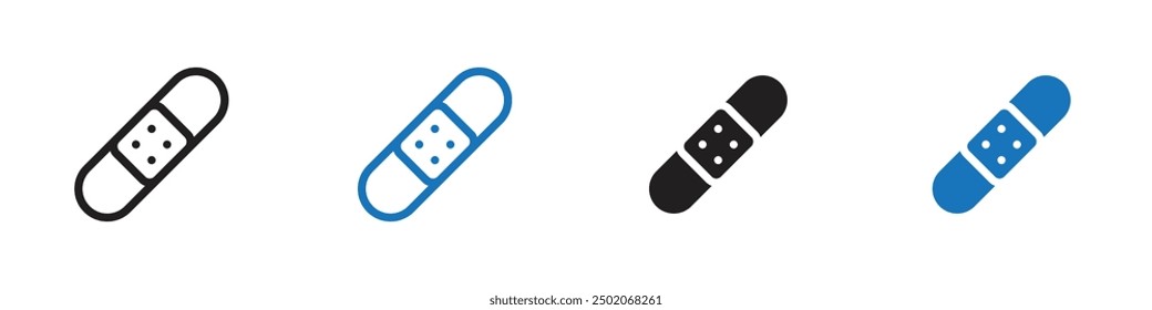 Bandiage icon linear thin line icon graphics set