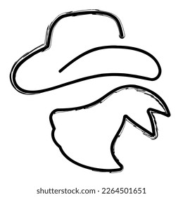 bandit brush on white background, vector illustration.