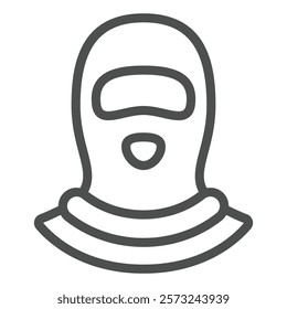 Bandit cap line icon, hacker attacks concept. Vector graphics. Criminal man hat cloth sign on white background, outline style icon for mobile or web design