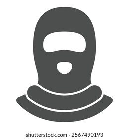 Bandit cap solid icon, hacker attacks concept. Vector graphics. Criminal man hat cloth sign on white background, glyph style icon for mobile or web design