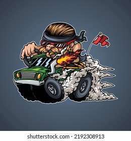 a bandit and car driven at high speed