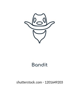 Bandit concept line icon. Linear Bandit concept outline symbol design. This simple element illustration can be used for web and mobile UI/UX.