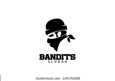 Bandit Cowboy with Scarf Mask illustration