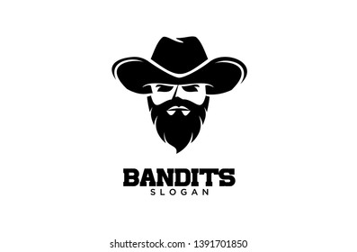 Bandit Cowboy with Scarf Mask illustration