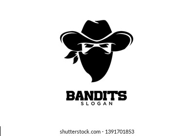 Bandit Cowboy with Scarf Mask illustration