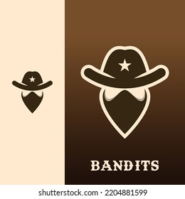 Bandit Cowboy With Scarf Mask Illustration