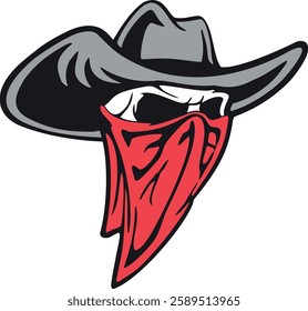 Bandit Cowboy Skull Logo Design