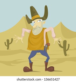 bandit in the desert ready to shoot