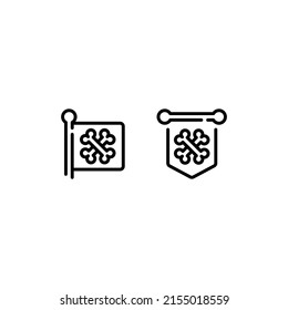 Bandit Flag, Jolly, Pirate Outline Icon, Logo, and illustration Vector
