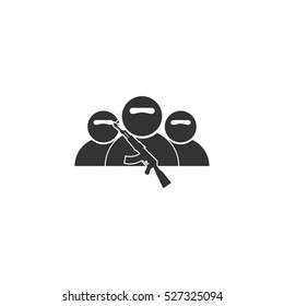 Bandit group icon flat. Illustration isolated vector sign symbol