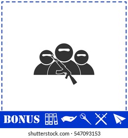 Bandit group icon flat. Simple vector symbol and bonus icon