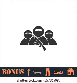 Bandit group icon flat. Simple vector symbol and bonus icon