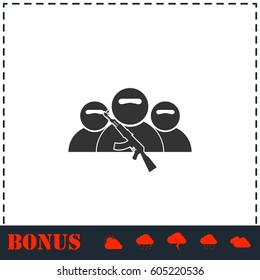 Bandit group icon flat. Simple vector symbol and bonus icon