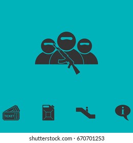 Bandit group icon flat. Simple vector symbol and bonus icon