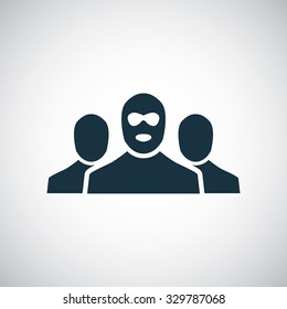 bandit group icon, on white background
