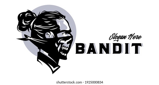 Bandit head logo design template