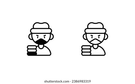 bandit icon design with white background stock illustration