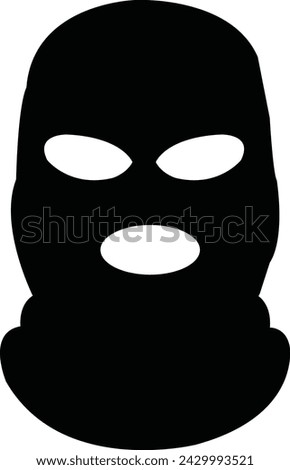 Bandit icon, Bandit mask icon, Robber icon, Thief, criminal, Balaclava, robber icon logo isolated on white background