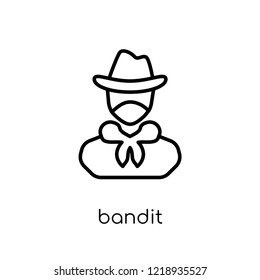 Bandit icon. Trendy modern flat linear vector Bandit icon on white background from thin line law and justice collection, editable outline stroke vector illustration