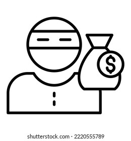 Bandit icon vector image. Can also be used for web apps, mobile apps and print media.