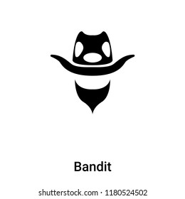 Bandit icon vector isolated on white background, logo concept of Bandit sign on transparent background, filled black symbol