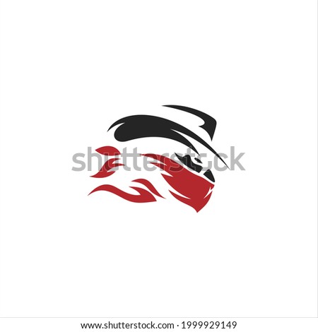 bandit logo design with red black color