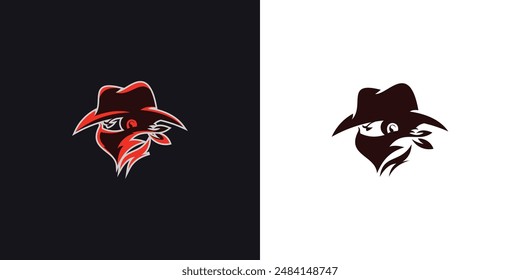 Bandit logo ilustrator design, premium vector