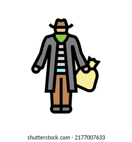 bandit man color icon vector. bandit man sign. isolated symbol illustration