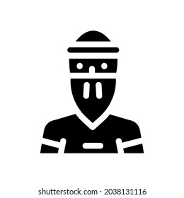 bandit man glyph icon vector. bandit man sign. isolated contour symbol black illustration