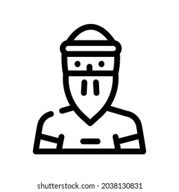 bandit man line icon vector. bandit man sign. isolated contour symbol black illustration