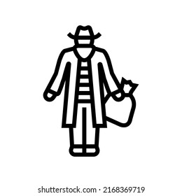 bandit man line icon vector. bandit man sign. isolated contour symbol black illustration
