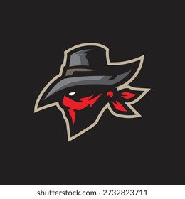 Bandit mascot logo design vector. Bandit head illustration for sport team.