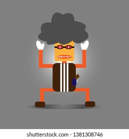 bandit mask hand up  vector. 