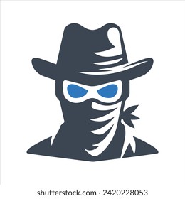 Bandit mask icon. Masks of criminals, bandits and mafia icon. Masks icon