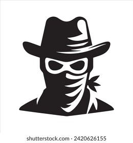 Bandit mask icon. Masks of criminals, bandits and mafia icon. Masks icon