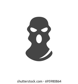 Bandit mask icon on white background. Bandit mask vector logo illustration isolated sign symbol. Modern pictogram for web graphics