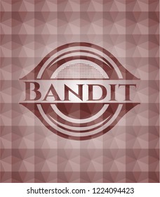 Bandit red geometric emblem. Seamless.