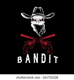 Bandit Skull With Revolvers
